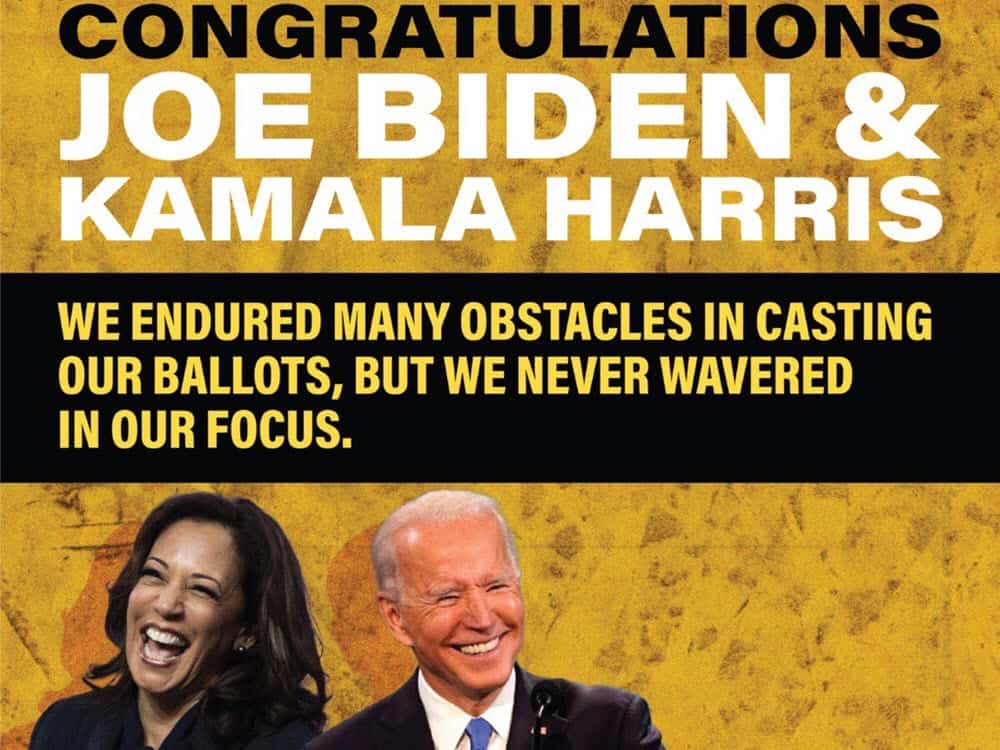 Congratulations Joe Biden and Kamala Harris Graphic
