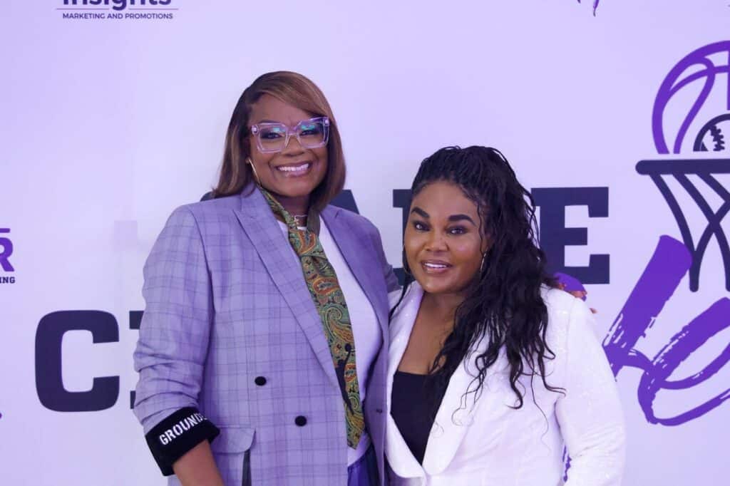 Photo of Sheryl Swoopes and Cicley Gay at Black Play Matters kick-off event during WNBA All-Star Weekend